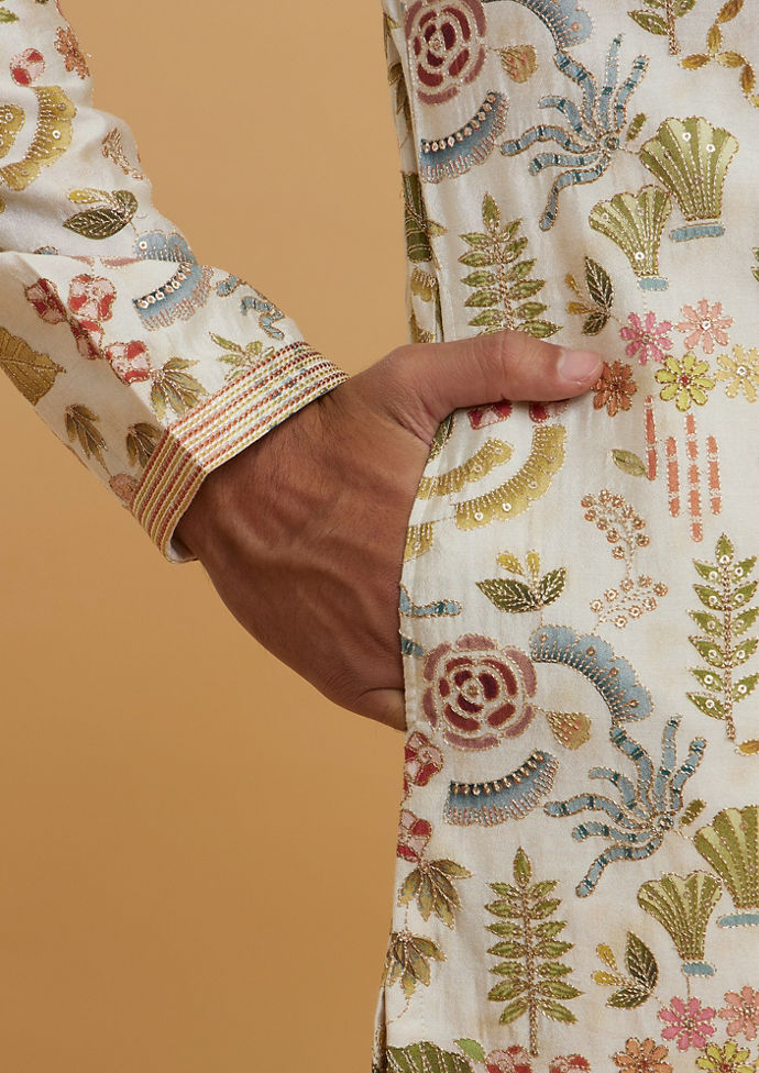 Twamev Men Twamev Cream Kurta Pajama