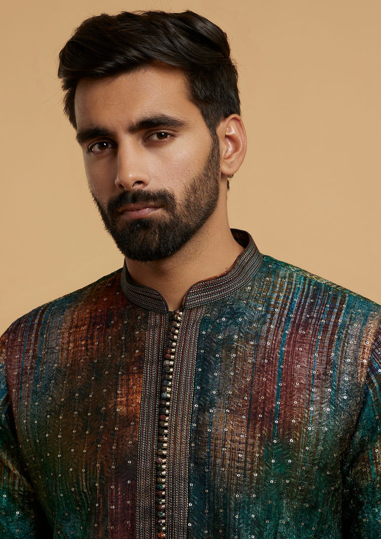 Twamev Men Teal Green Radiance Kurta Pajama