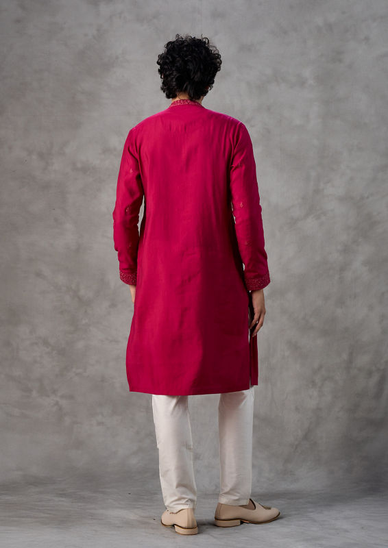 Twamev Men Rani Pink Kurta Pajama