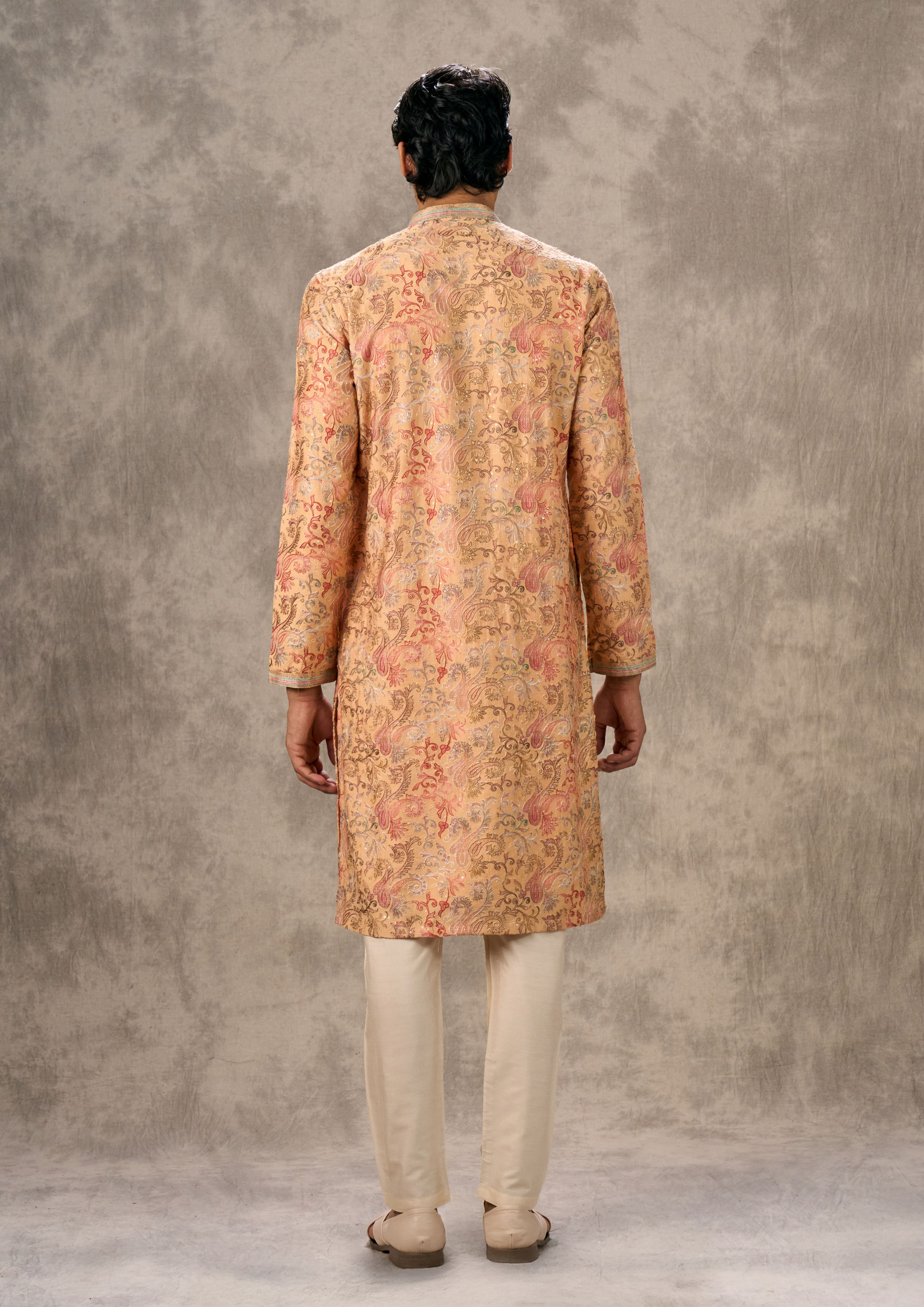 Twamev Men Beige Elegance Kurta Pajama