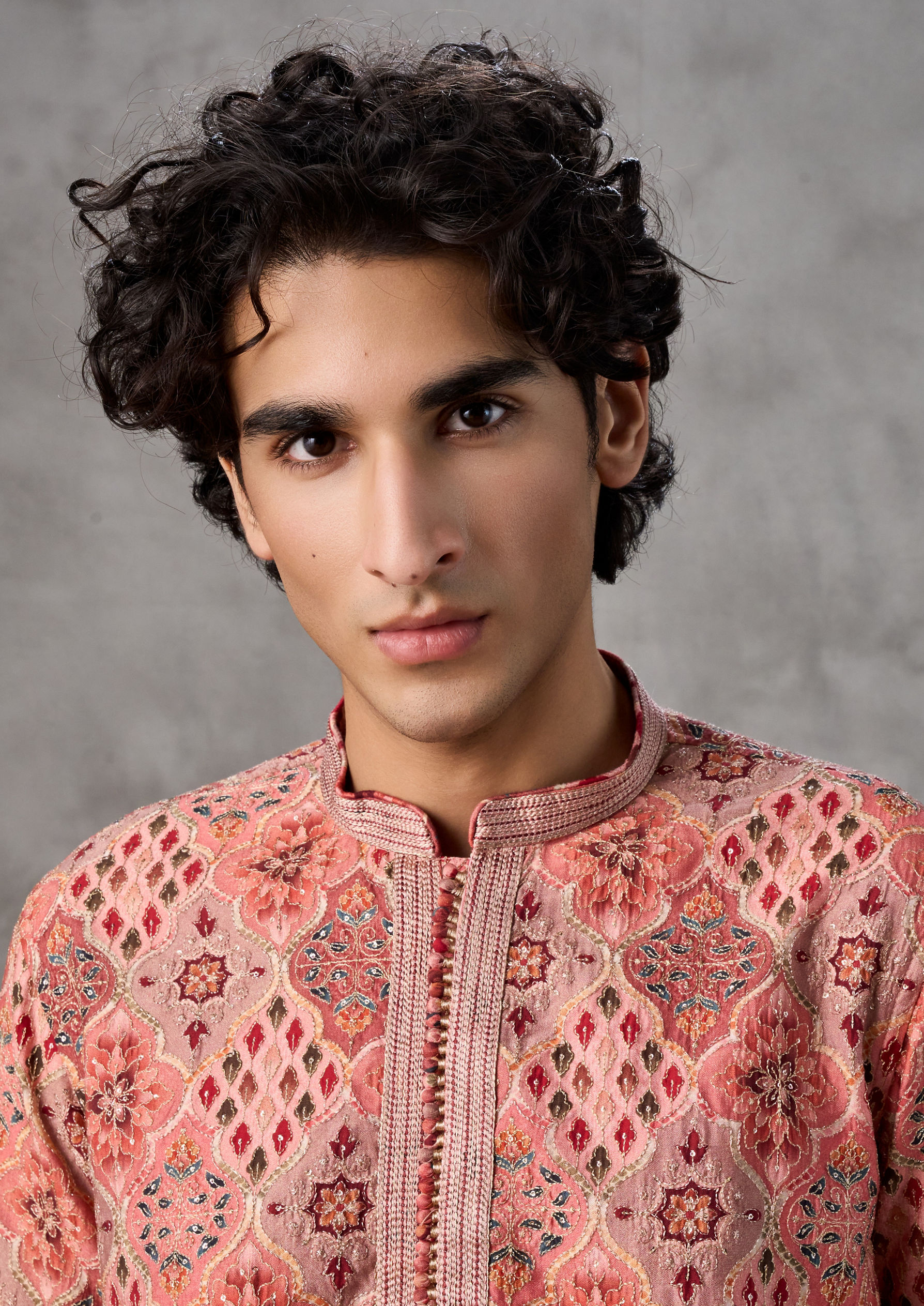 Twamev Men Peach Delight Kurta Pajama