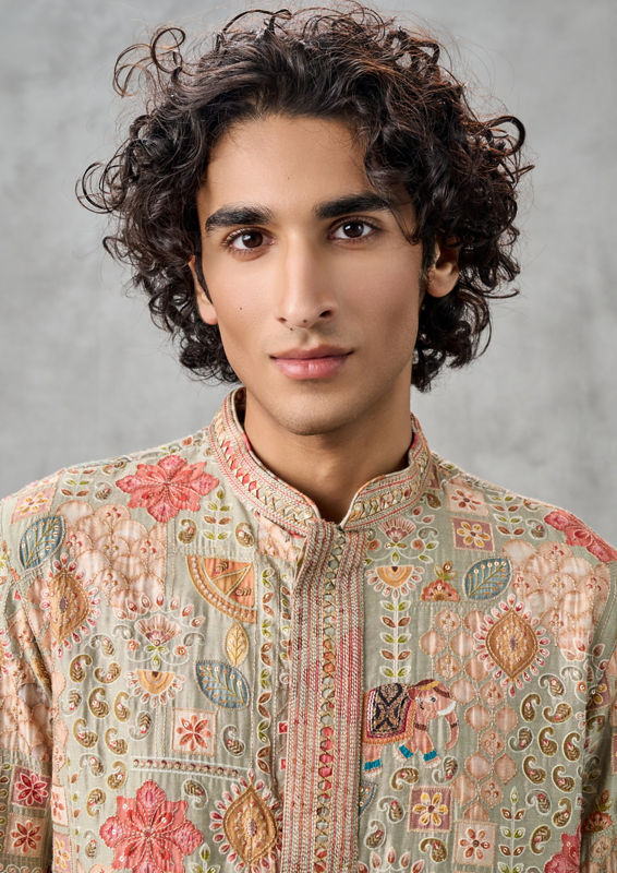 Twamev Men Pista Green Elegance Kurta Pajama