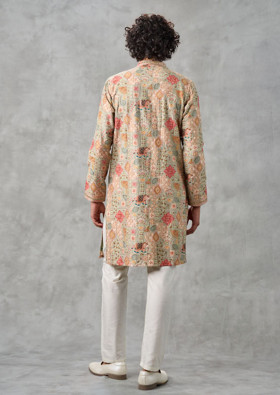 Twamev Men Pista Green Elegance Kurta Pajama