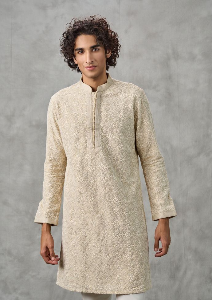 Twamev Men Regal Pista Green Kurta Pajama