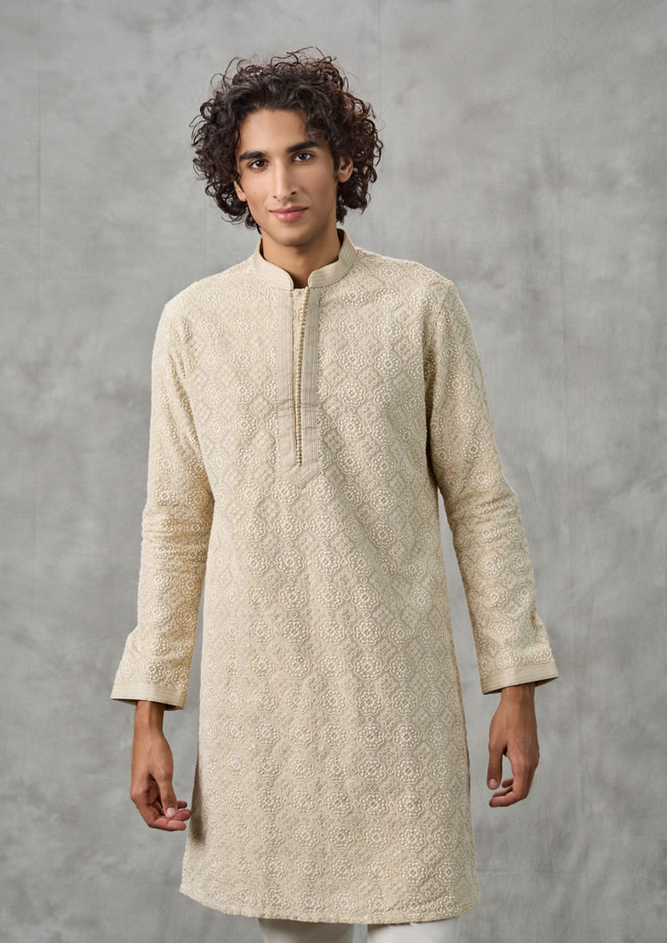Twamev Men Regal Pista Green Kurta Pajama