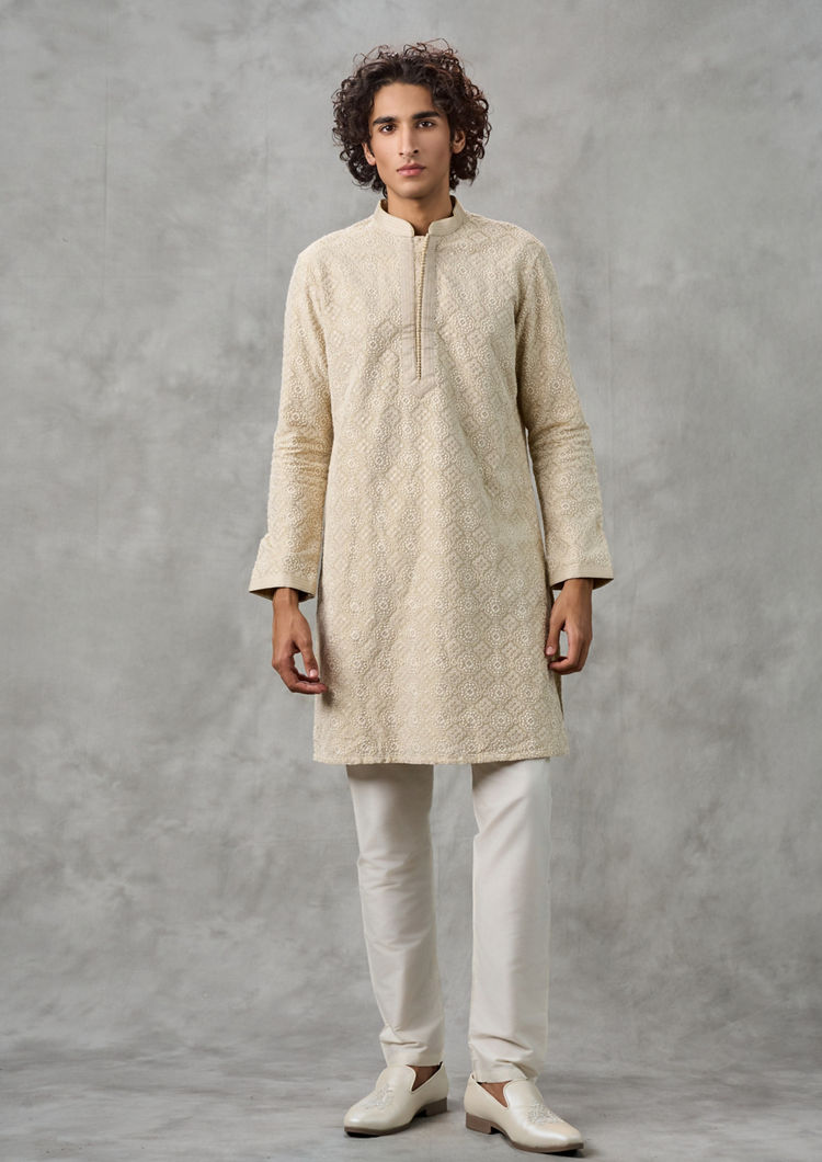 Twamev Men Regal Pista Green Kurta Pajama