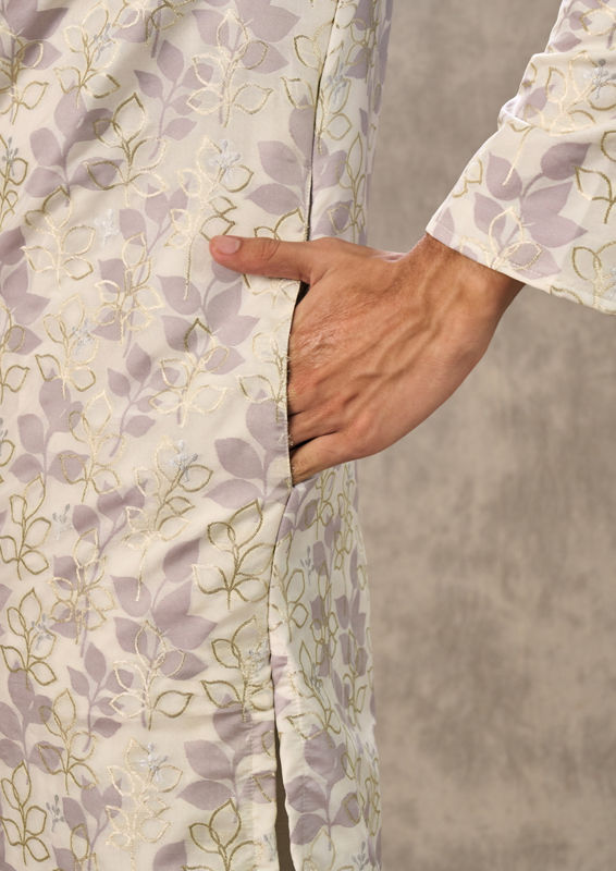 Twamev Men Regal Cream Kurta Pajama