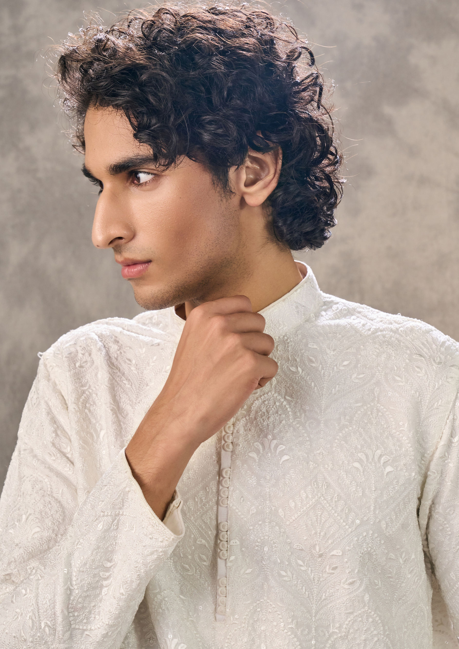 Twamev Men Warm White Harmony Kurta Pajama