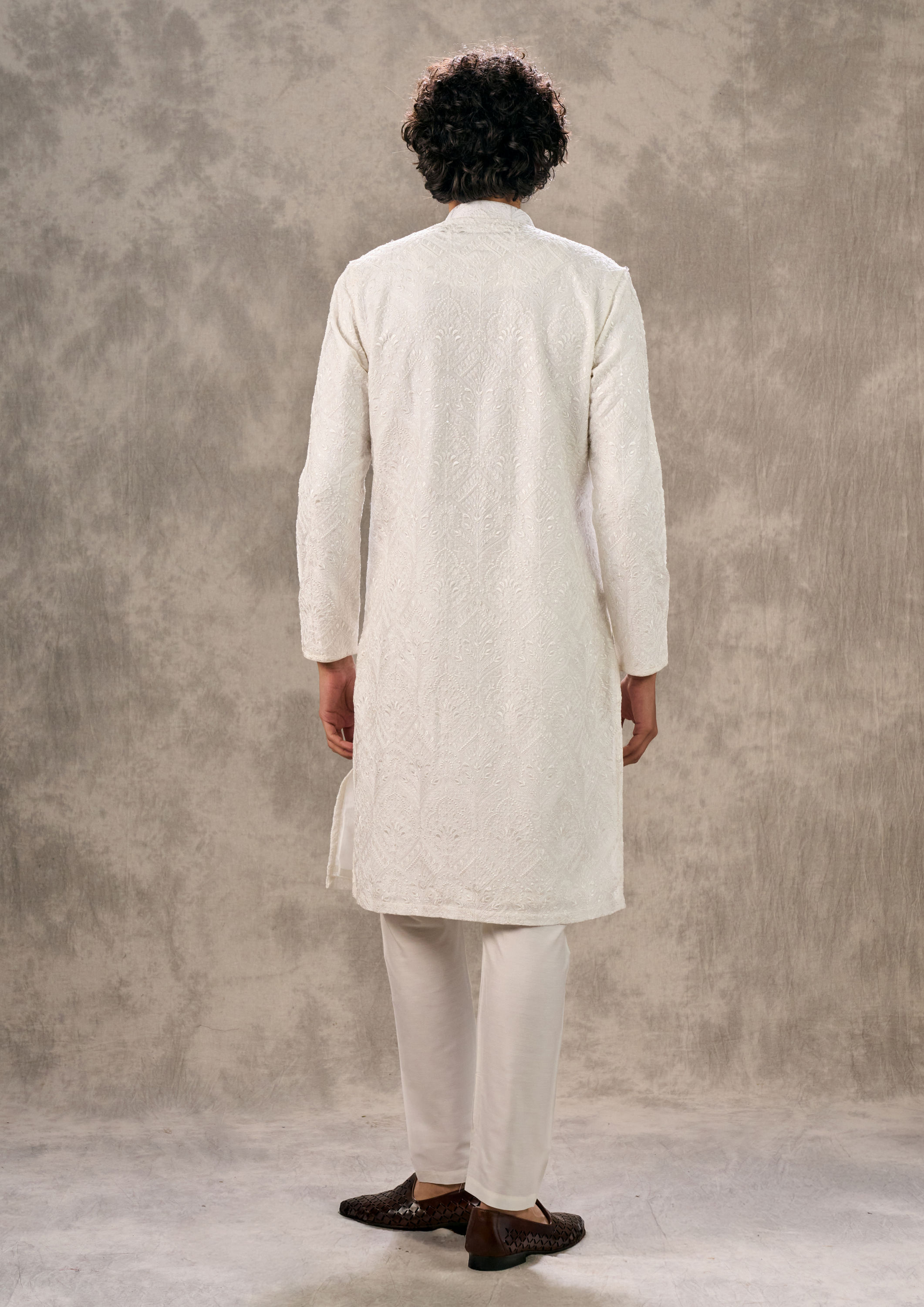Twamev Men Warm White Harmony Kurta Pajama