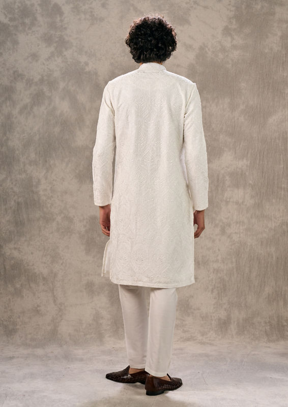 Twamev Men Warm White Harmony Kurta Pajama