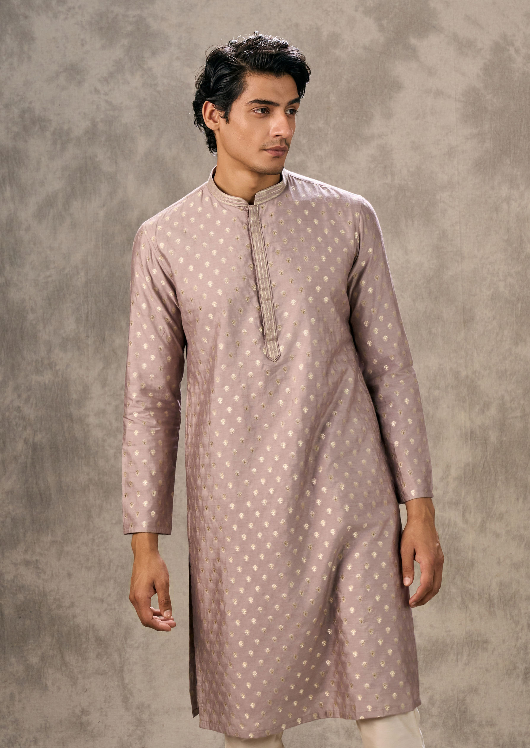Twamev Men Lilac Elegance Kurta Pajama