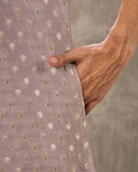 Twamev Men Lilac Viscose Brocade Buta Motif Kurta Set