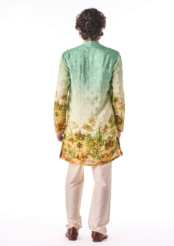 Twamev Men Garden Motif Kurta Set