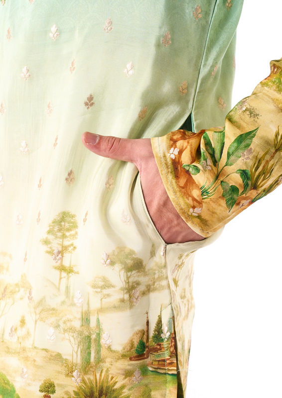 Twamev Men Garden Motif Kurta Set