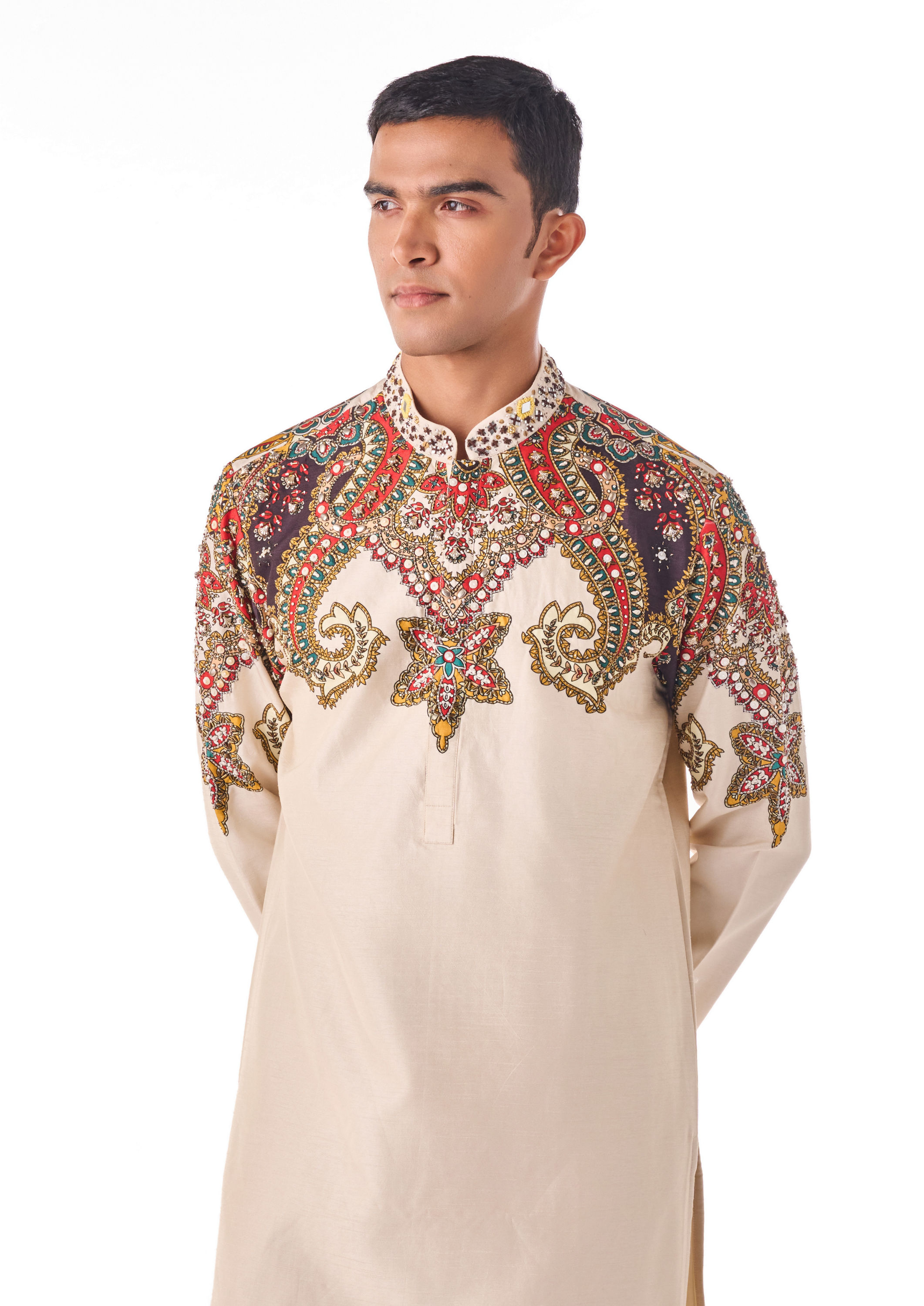 Twamev Men Ornate Paisley Printed Kurta Set