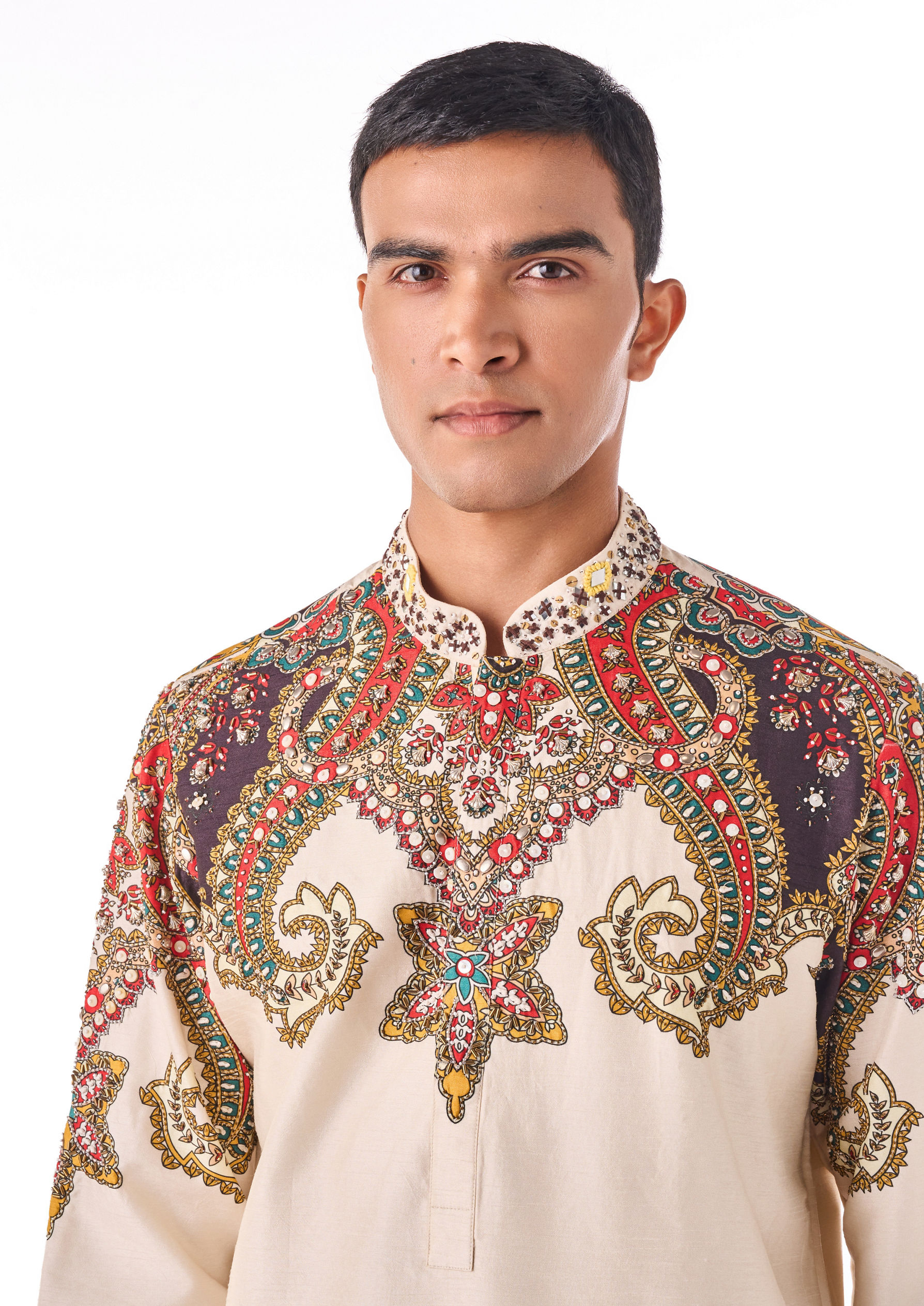 Twamev Men Ornate Paisley Printed Kurta Set