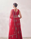 Mohey Women True Red Jhallar Motif Lehenga