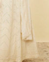 Pristine White Chevron Patterned Skirt Top Set image number 4