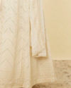 Mohey Women Pristine White Chevron Patterned Lehenga
