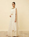 Mohey Women Pristine White Chevron Patterned Lehenga
