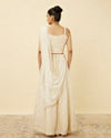 Mohey Women Pristine White Chevron Patterned Lehenga