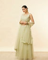 Mohey Women Pistachio Green Sequin and Stone Work Lehenga