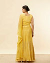 Mohey Women Crayola Yellow Foil Print Sequin Work Lehenga