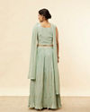 Mohey Women Sea Green Foil Print Sequin Work Lehenga