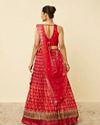 Mohey Women Fiesta Red Jaal Patterned Lehenga