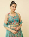 alt message - Mohey Women Sea Green Floral Printed Lehenga image number 1