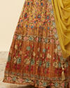 alt message - Mohey Women Mustard Yellow Floral Printed Lehenga image number 4