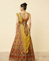 alt message - Mohey Women Mustard Yellow Floral Printed Lehenga image number 3