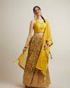 alt message - Mohey Women Mustard Georgette with Hand Embroidery and Sequins Lehenga image number 2