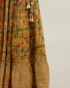 Mohey Women Mustard Georgette with Hand Embroidery and Sequins Lehenga