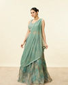 Mohey Women Sea Green Mirror Work Lehenga