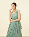 alt message - Mohey Women Sea Green Mirror Work Lehenga image number 1