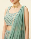 alt message - Mohey Women Sea Green Mirror Work Lehenga image number 2