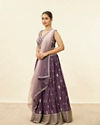 Mohey Women Dark Purple Sequin Embroidered Lehenga