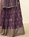 Mohey Women Dark Purple Sequin Embroidered Lehenga