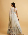 Mohey Women Cream Floral Paisley Patterned Sequinned Lehenga