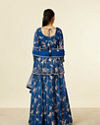 alt message - Mohey Women Indigo Blue Floral Patterned Fusion Lehenga image number 3