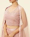 alt message - Mohey Women Light Pink Stone Work Lehenga image number 2