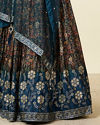 Mohey Women Teal Blue Bel Buti Patterned Lehenga