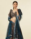 Mohey Women Teal Blue Bel Buti Patterned Lehenga