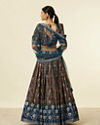 Mohey Women Teal Blue Bel Buti Patterned Lehenga