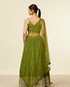 alt message - Mohey Women Mehandi Green Buta Patterned Lehenga image number 4