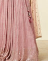 alt message - Mohey Women Coral Pink Floral Patterned Lehenga image number 3