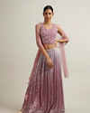 Elegant Purple Hand Embroidered Lehenga