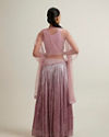 Mohey Women Elegant Purple Hand Embroidered Lehenga