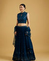 Mohey Women Blue Georgette Lively Lehenga